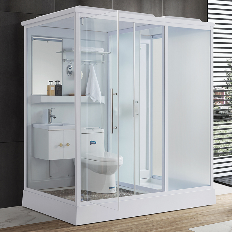 整体淋浴房一体式卫生间家用沐浴房干湿分离浴室房玻璃隔断洗澡间视频