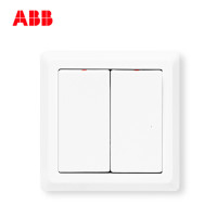 ABB开关插座 德逸雅白 双联/二位/双开/二开单控开关面板AE102