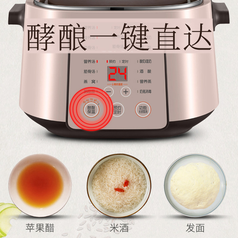 苏泊尔(SUPOR)电炖锅 电炖盅 煲汤锅炖汤锅2.5L/升 紫陶炖锅一锅五胆隔水炖 酒酿养生锅 DZ25YC868