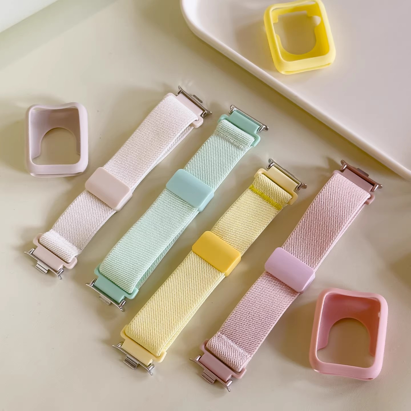 适用于小米手环9Pro表带奶酪黄秋冬设计款塑胶磁吸可爱扣时尚女生8Pro腕带运动智能手表红米watch6/5创意情侣高清大图