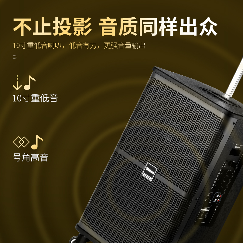 Shinco/新科 B1广场舞投影音响户外移动拉杆音箱大功率会议家用室内k歌唱歌带无线话筒蓝牙充电便携式跳舞播放器重低音