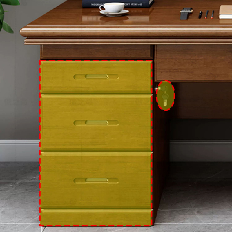 正斌办公桌办公室中式家用书桌写字台单人B款胡桃色1.6米(办公款)高清大图