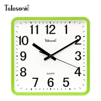 天王星(Telesonic)时尚方形挂钟简约客厅石英钟方盘创意现代居家卧室书房时钟表