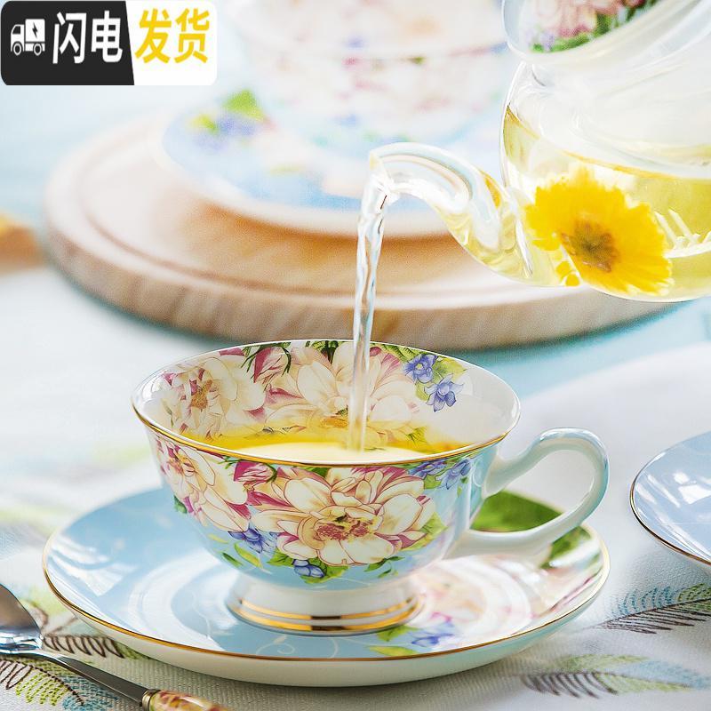 三维工匠花茶壶水果茶壶花茶杯套装家用英式下午茶茶具欧式玻璃壶耐热蜡烛 绿色馨蕊(4杯+4碟+1壶+1温茶器)
