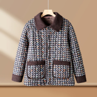 年冬装妈妈衣服40-60岁简约休闲中老年人棉衣外套50岁大码女 2XL(建议80-110斤） 灰色棉衣