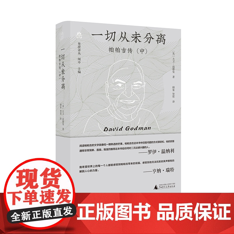 梵澄译丛·一切从未分离 帕帕吉传(中)大卫·高德曼 /著 顾象 智原/译 广西师范大学出版社高清大图