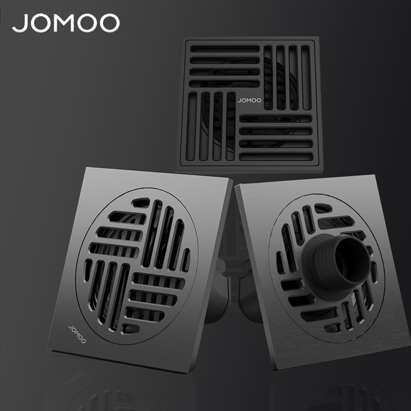 九牧(JOMOO) 地漏铜合金大流量地漏卫生间浴室洗衣机淋浴厨房带滤网92448，92449，92452高清大图