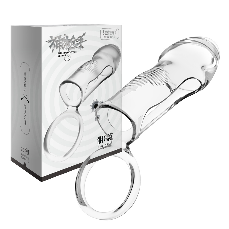 雷霆(LETEN)三重束缚锁精套环阳具环阴茎环男女共用延时迟加长加粗狼牙套水晶套非震动延时套环成人情趣性用品情爱玩具