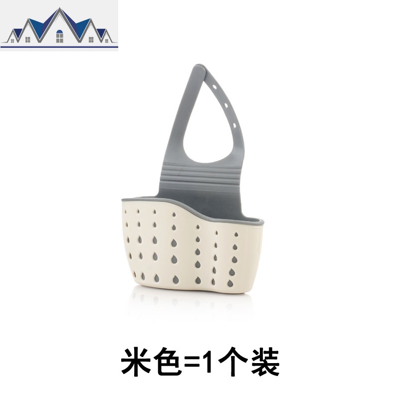 厨房用品水沥水篮水龙头挂袋水池免打孔置物架洗碗海绵收纳挂篮 三维工匠高清大图