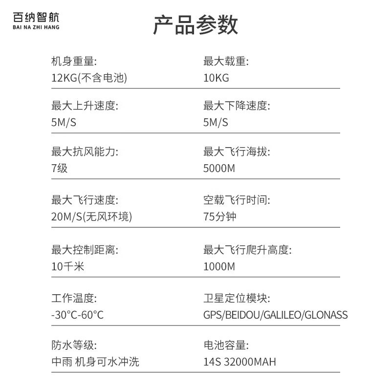 百纳智航 察打一体无人机B-10载重10kg高清大图