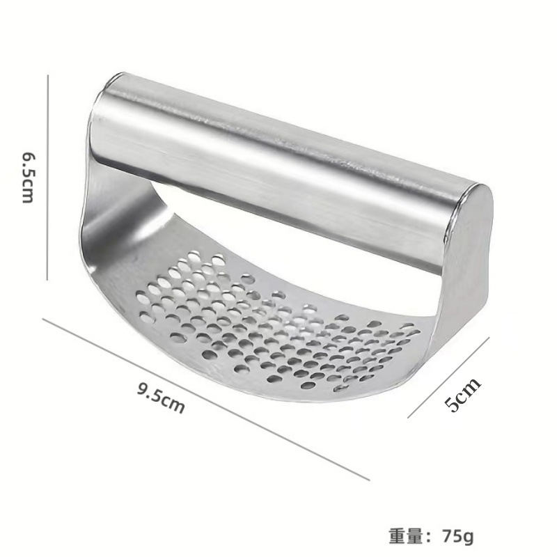 环形压蒜器 不锈钢手动捣蒜泥器