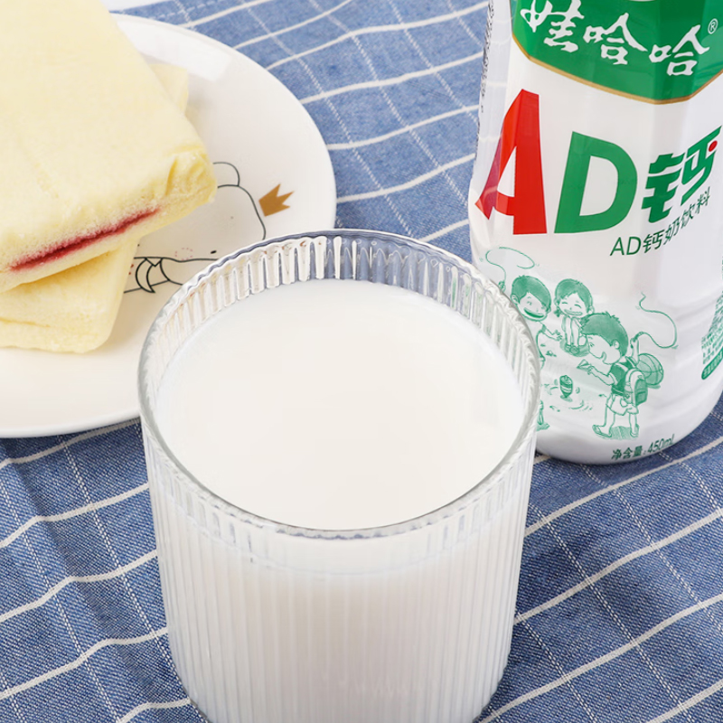 娃哈哈饮料大AD钙奶450ml 整箱哇哈哈AD奶乳酸菌水蜜桃味/草莓味/原味 AD钙奶原味[450ml*15瓶]整箱高清大图