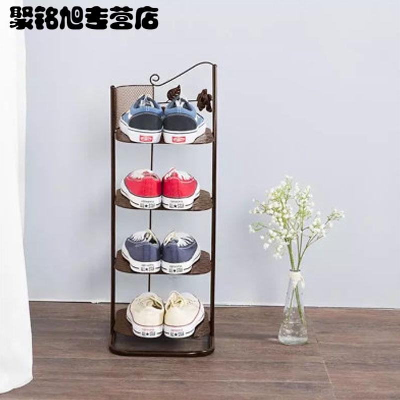 现代纯色创意铁艺鞋架家用多层简易小鞋柜宿舍防尘经济型收纳拖鞋架子简约时尚家居家用生活日用多功能设计收纳用品金属工艺鞋架