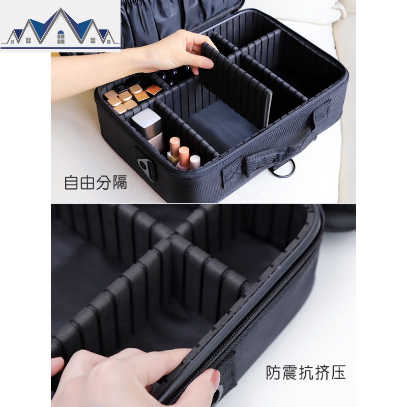 化妆包大容量多功能简约便携网红收纳箱旅行专业手提师跟妆工具箱 三维工匠收纳包高清大图