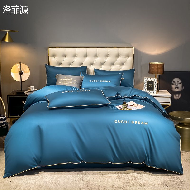 洛菲源 四件套迪卡-月光蓝 规格:床单250*250被套200*230枕套48*74*2 单位套