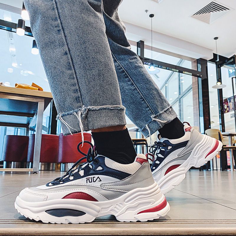 梵克公牛运动潮鞋子厚底增高港风老爹鞋2020春季韩版新款百搭青年休闲