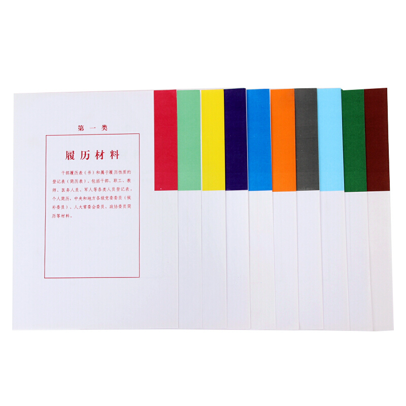 A4档案分类纸 10本装(企业定制)