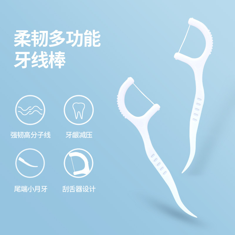纳美牙线棒牙签剔牙男女士深入牙缝清洁牙渍一次性牙签多功能便携牙线盒3盒装150支