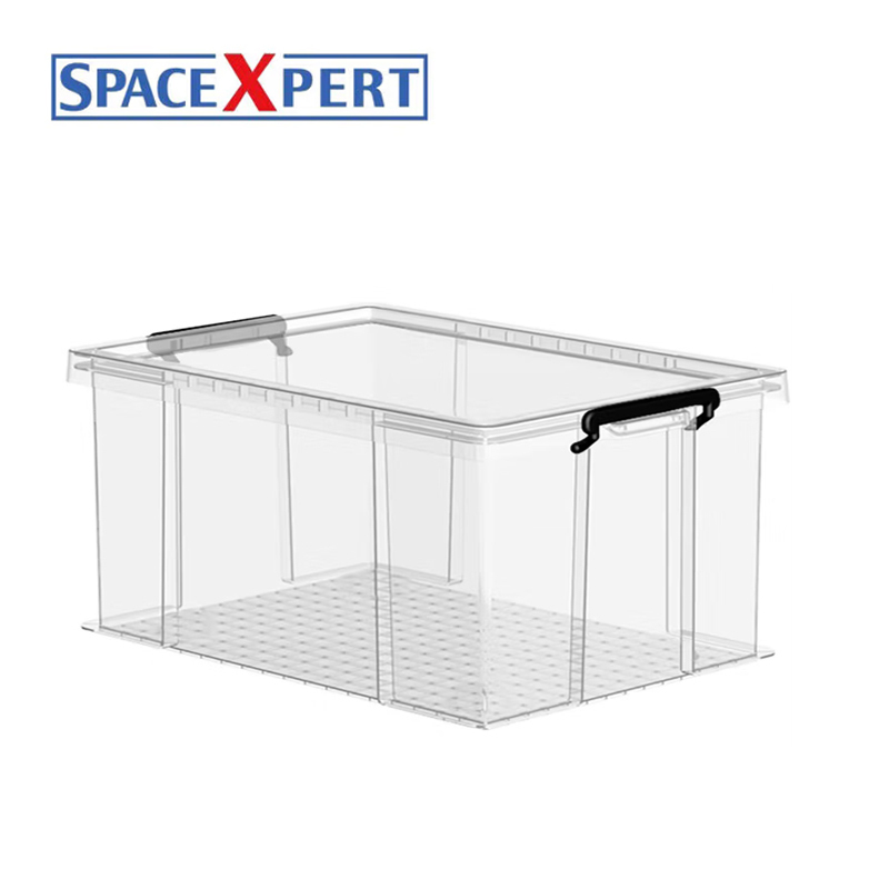 空間専門家(SPACEXPERT) 衣物收纳箱塑料储物箱65L透明 直角抗压高清大图