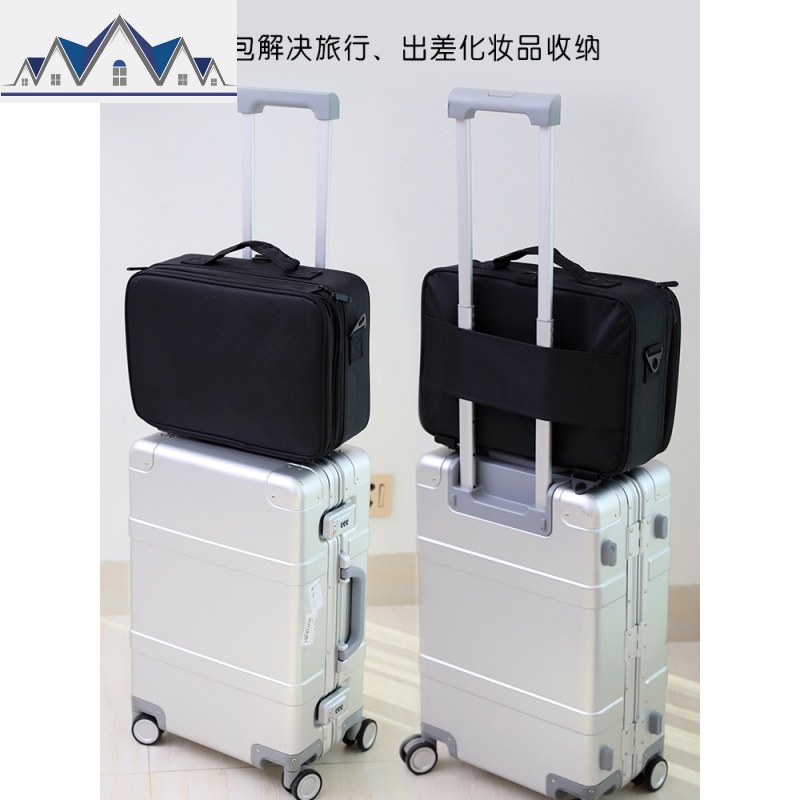 化妆包大容量多功能简约便携网红收纳箱旅行专业手提师跟妆工具箱 三维工匠收纳包高清大图
