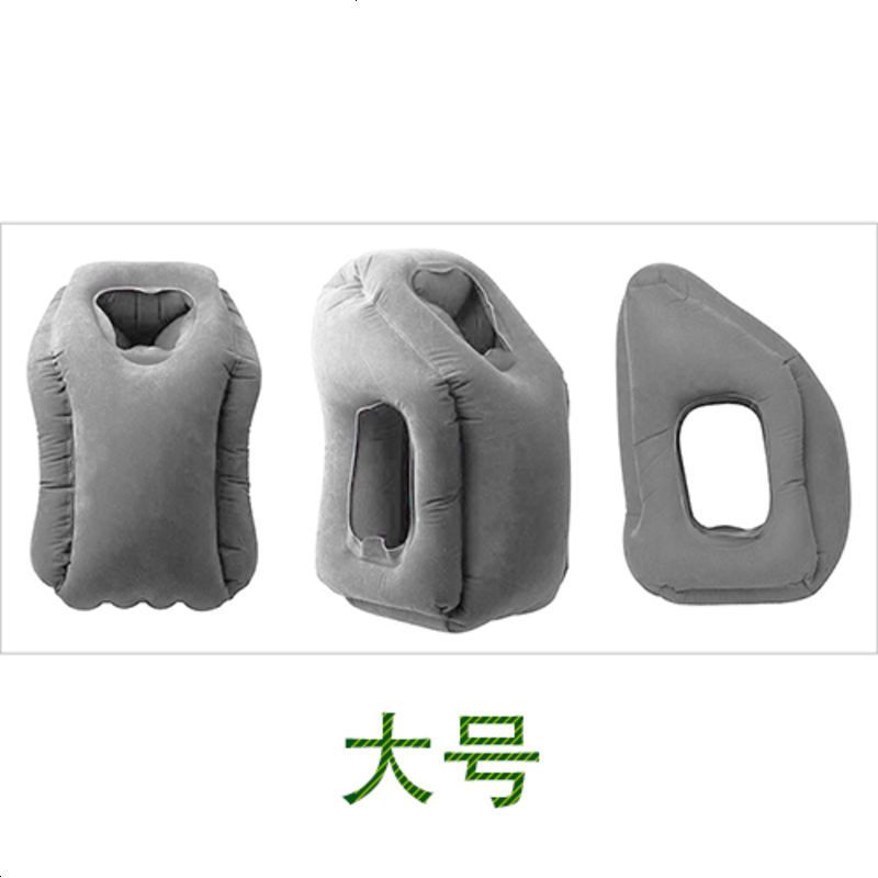 长途飞机旅行枕护颈枕充气U型枕便携u形枕睡觉神器靠枕头趴睡枕 浅灰色 适身高170及以上
