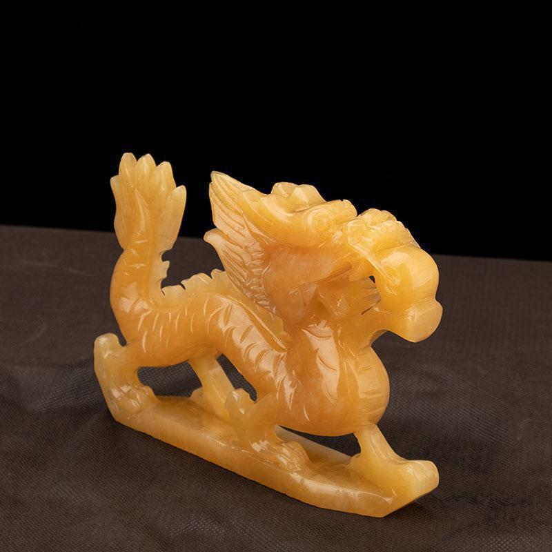 家柏饰corated玉石龙龙双龙戏珠家居客厅玄关装饰摆件工艺品