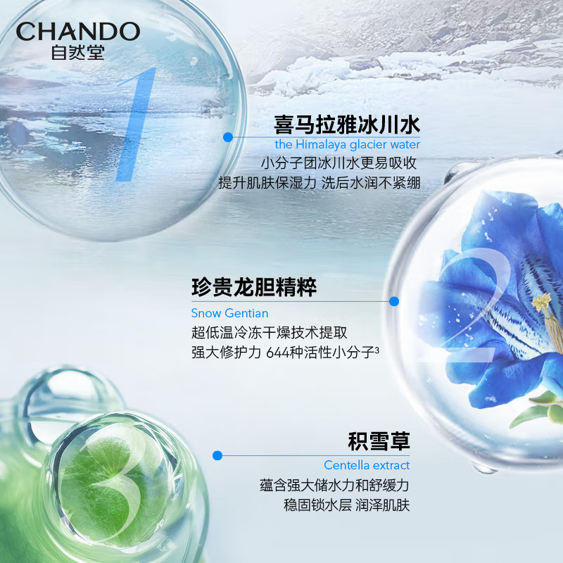 (CHANDO)自然堂洗面奶 雪域舒缓保湿洗颜霜125g 深层清洁 新老款随机发高清大图