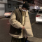 YUANSU冬季韩版学生棉服男初中生两面双面穿棉衣情侣宽松帅气棉袄外套潮棉衣