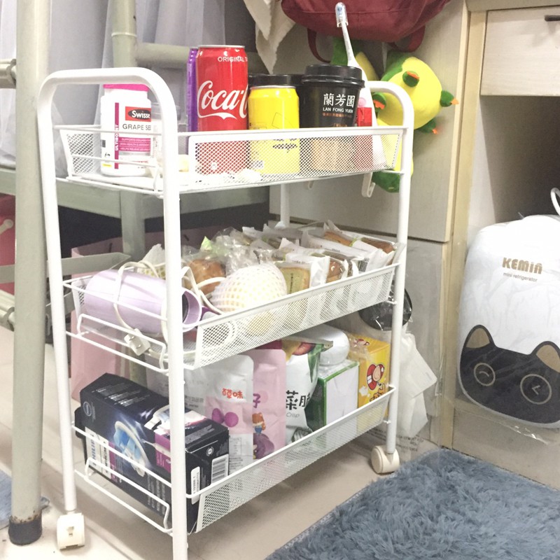 手小推车置物架厨房可移动带轮幼儿园婴儿多层落地收纳架美甲收纳层架 三维工匠高清大图