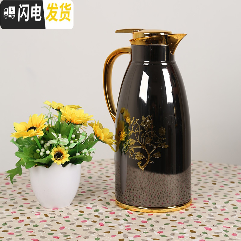 三维工匠保温壶家用不锈钢热水壶玻璃内胆热水瓶大容量暖壶经典咖啡壶 2895永结同心1.9一个