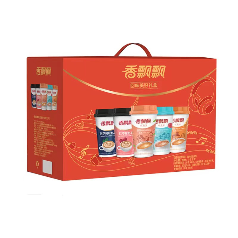 香飘飘奶茶回味美好20杯礼盒装 (原味+麦香+白桃+阿萨姆+红枣)*4 早餐冲饮 下午茶