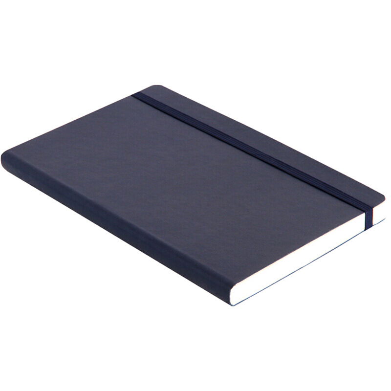 得力(deli)25K96张经典绑带皮面本办公用品 记事本日记本笔记本子文具 蓝色3347