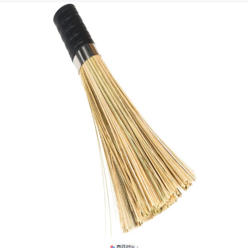 易工鼎 竹锅刷 环保天然老式洗锅刷竹炊帚大号刷锅神器 黑胶皮手柄 32cm(2把)