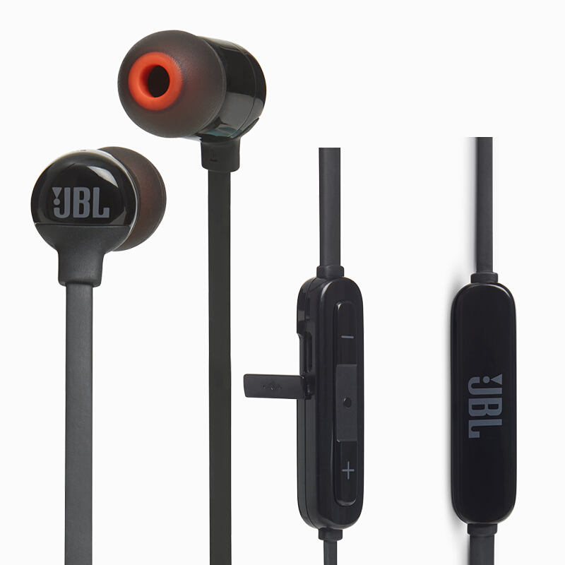 JBL TUNE 110BT 蓝牙无线耳机 运动音乐游戏耳机 苹果华为小米入耳式耳机 带麦可通话 黑色高清大图