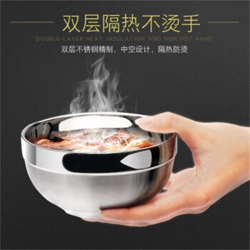 201普通不锈钢碗家用米饭碗汤碗食堂餐具,直径12cm(100个)