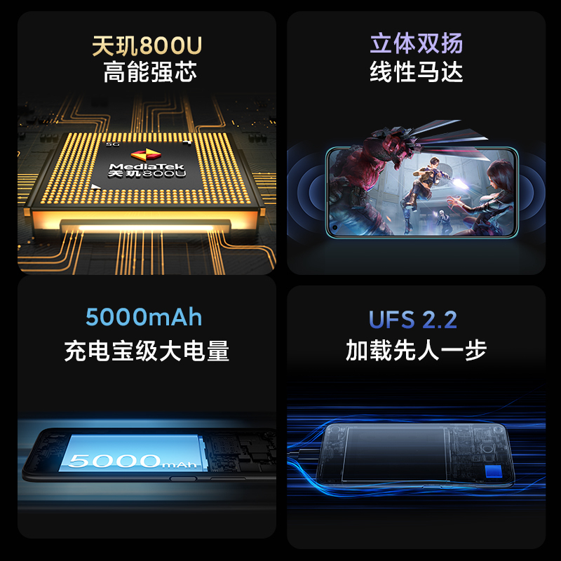 小米 (MI)Redmi Note9 5G 全网通 6GB+128GB 流影紫 5000mAh长续航 4800万全场景相机 3D全曲面机身 全网通5G手机