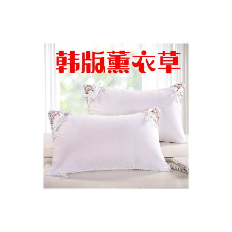 超柔软舒适花边纯棉枕芯一对五星级酒店枕头