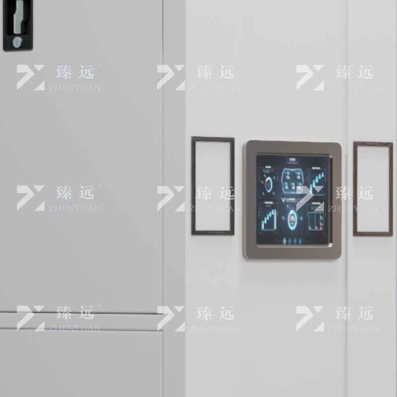 臻远ZY-MJJA-21 智能密集架移动式档案柜钢制轨道智能密集柜 通双节 一列七组