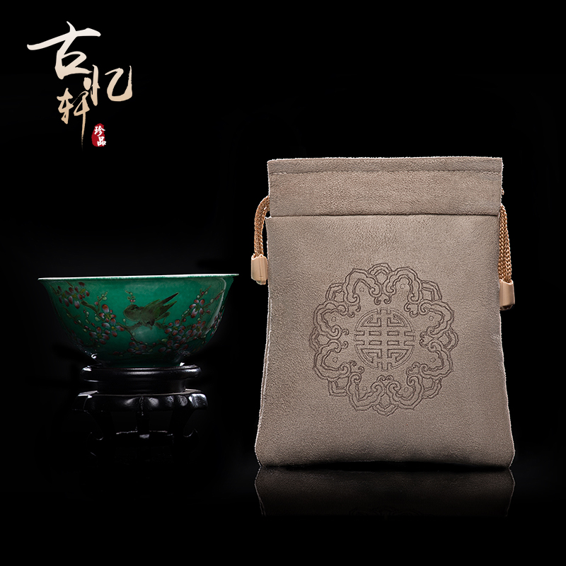 麂皮文玩袋星月紫檀花梨手佛珠盘玩袋抛光收纳袋文玩麂皮收纳袋 三维工匠高清大图
