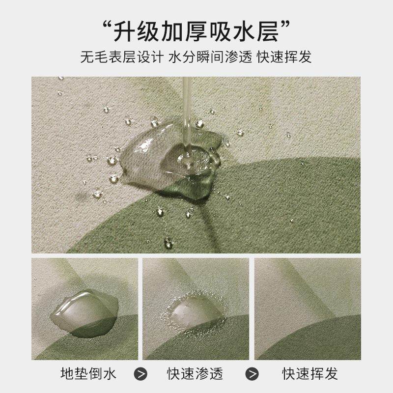 卫生间地垫厕所门口防滑脚垫洗手间硅藻泥吸水垫浴室专用速干地毯高清大图