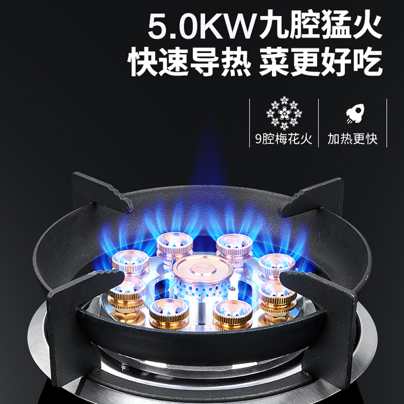 巧妙(QIAOMIAO)燃气灶天然气灶煤气灶双灶液化气灶灶具家用台式嵌入式9腔大火鸳鸯灶 Q309-B-天然气自行安装高清大图