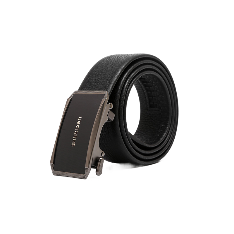 喜来登SHERIDAN男士内穿自动扣头层牛皮皮带(彩盒)高清大图