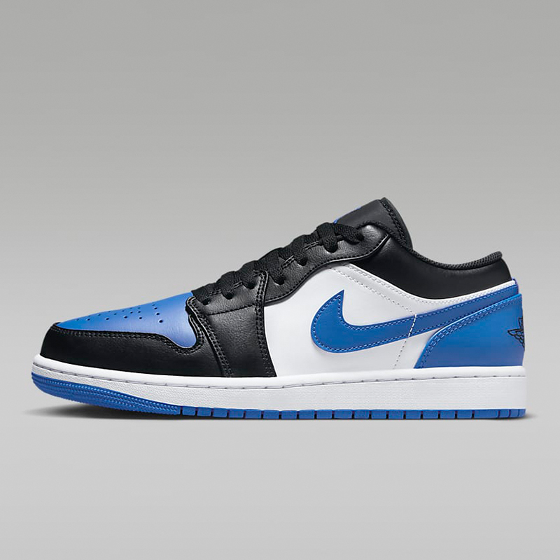 耐克男鞋jordan 1 low aj1黑蓝白小闪电低帮复古篮球鞋553558-140