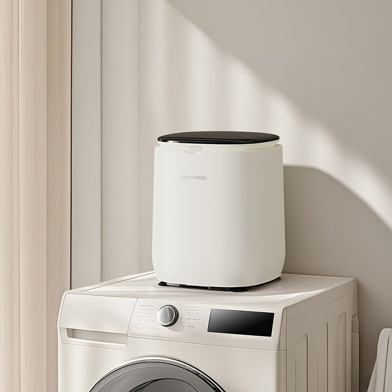 大宇(DAEWOO)洗衣机便携宿舍内衣袜子小型波轮清洗机DYXY-M20/星云白/彩邮!