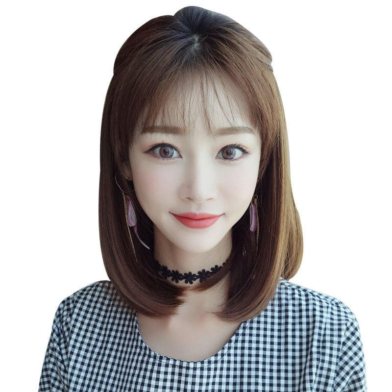 新款女士假发接发假发片逼真u型半头套化纤发假头套