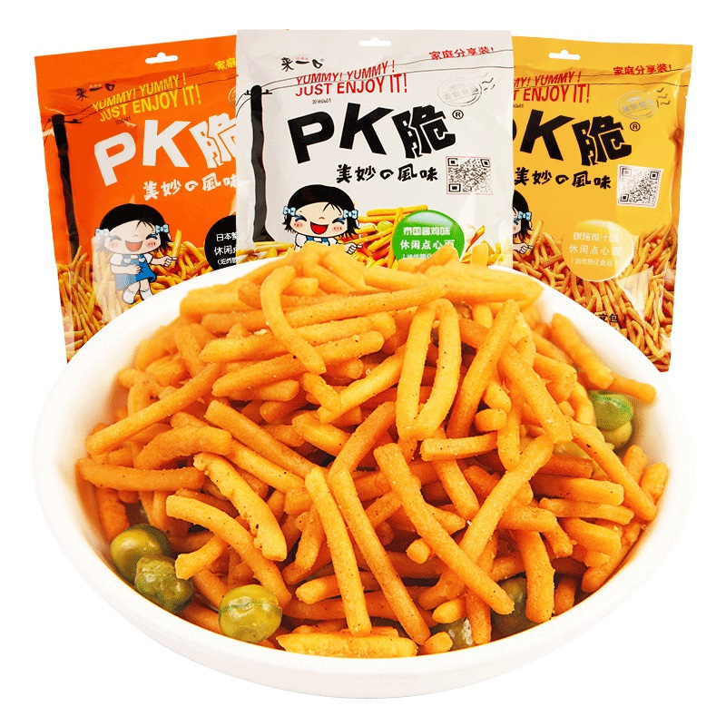 来一口pk脆点心面小吃炭烤鸡汁味256g袋装膨化食品儿童休闲零食小吃