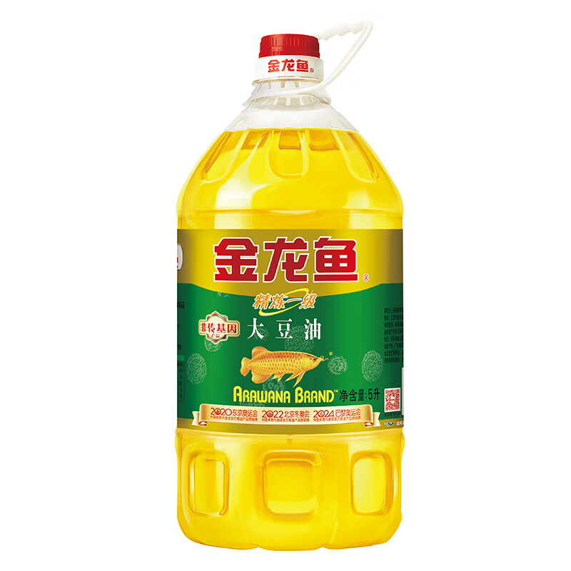金龙鱼 精炼一级大豆油 非转基因食用油5L