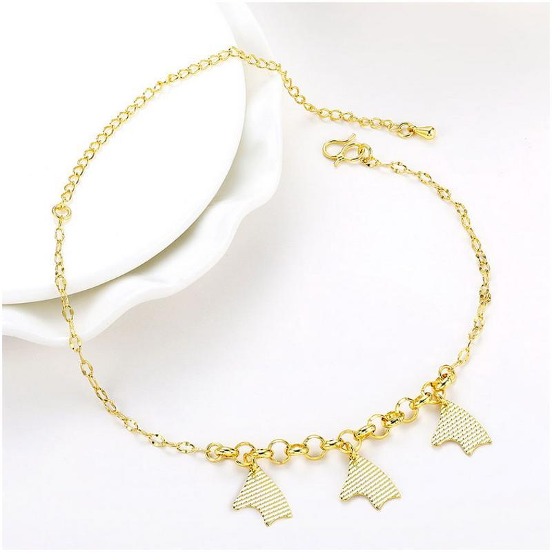 A059-A Women 18K yellow gold anklet jewelry 镀黄金色女脚链潮