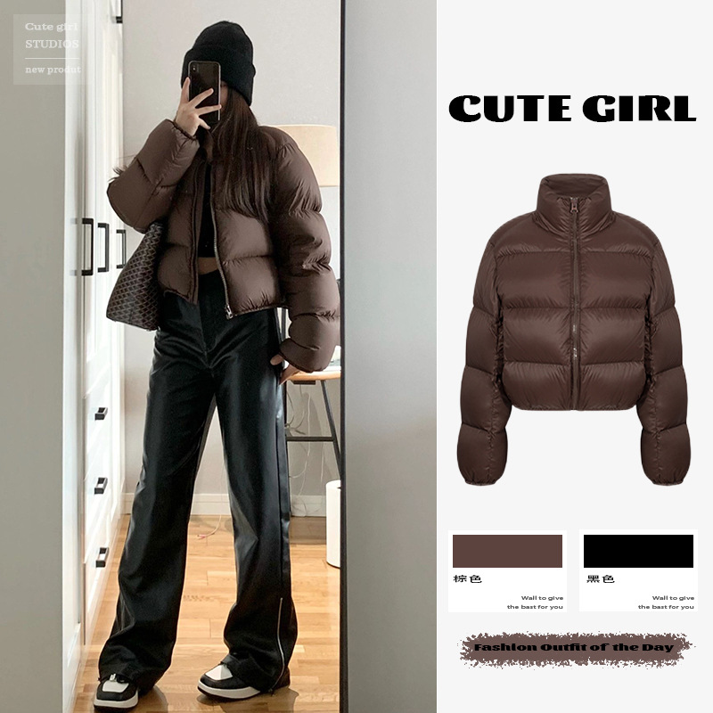 冬季羽绒棉服女短款小个子外套美式棉衣复古高级感棉袄炸街棒球服_207084高清大图