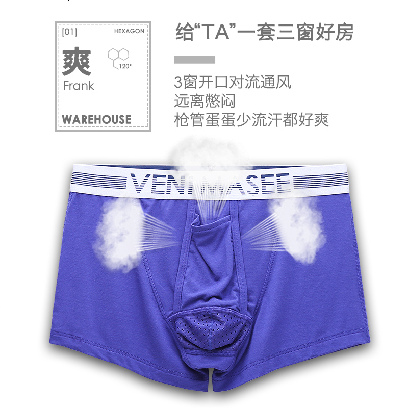 3条冰丝莫代尔精索静脉托内裤曲张保健枪弹蛋分离男情趣平角